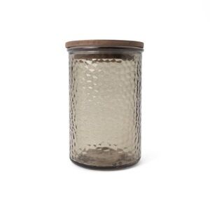 New! Target Bullseye Playground Taupe Hammered Glass Canister with Wooden Lid